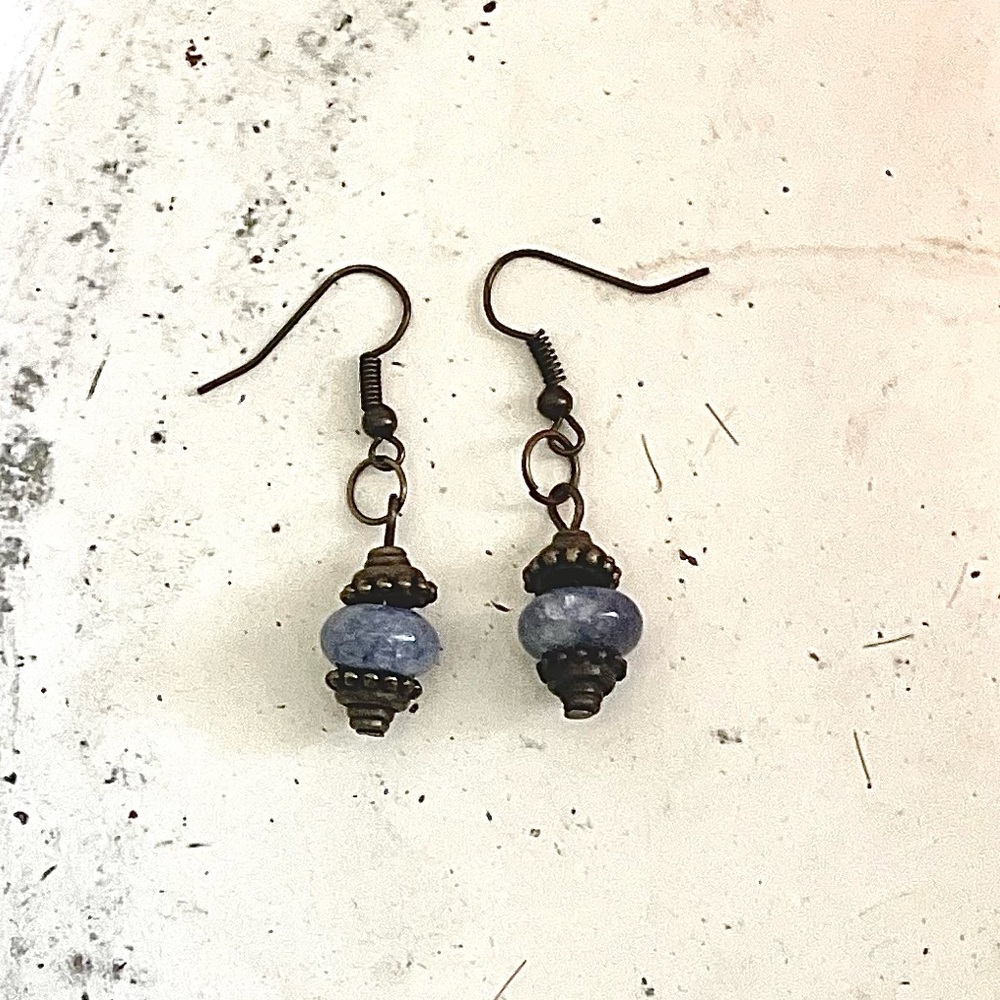 Handmade Natural Denim Lapis Earrings